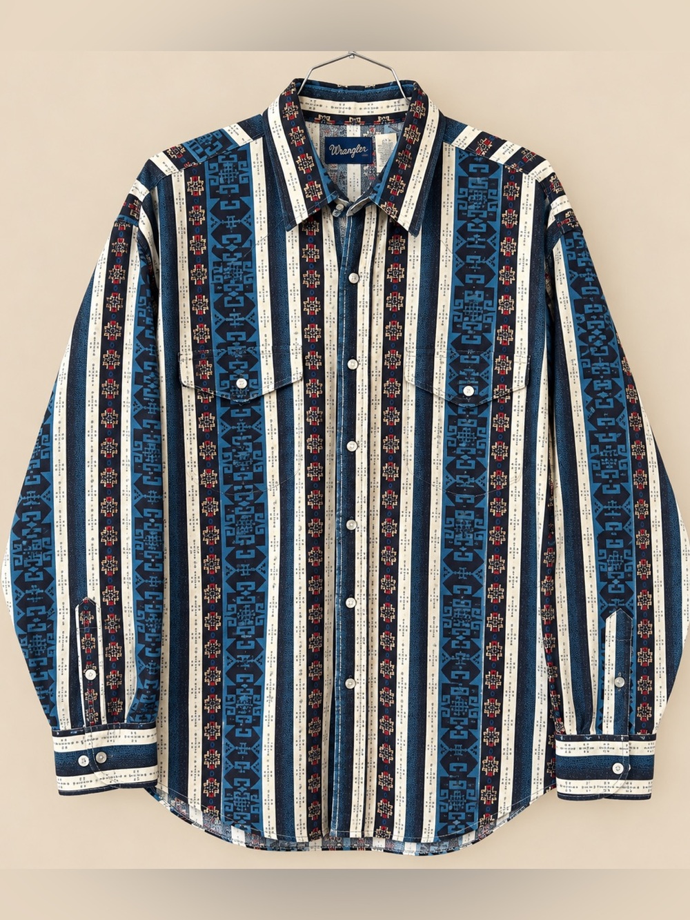 80s Vintage Wrangler Western Snap Front Shirt L